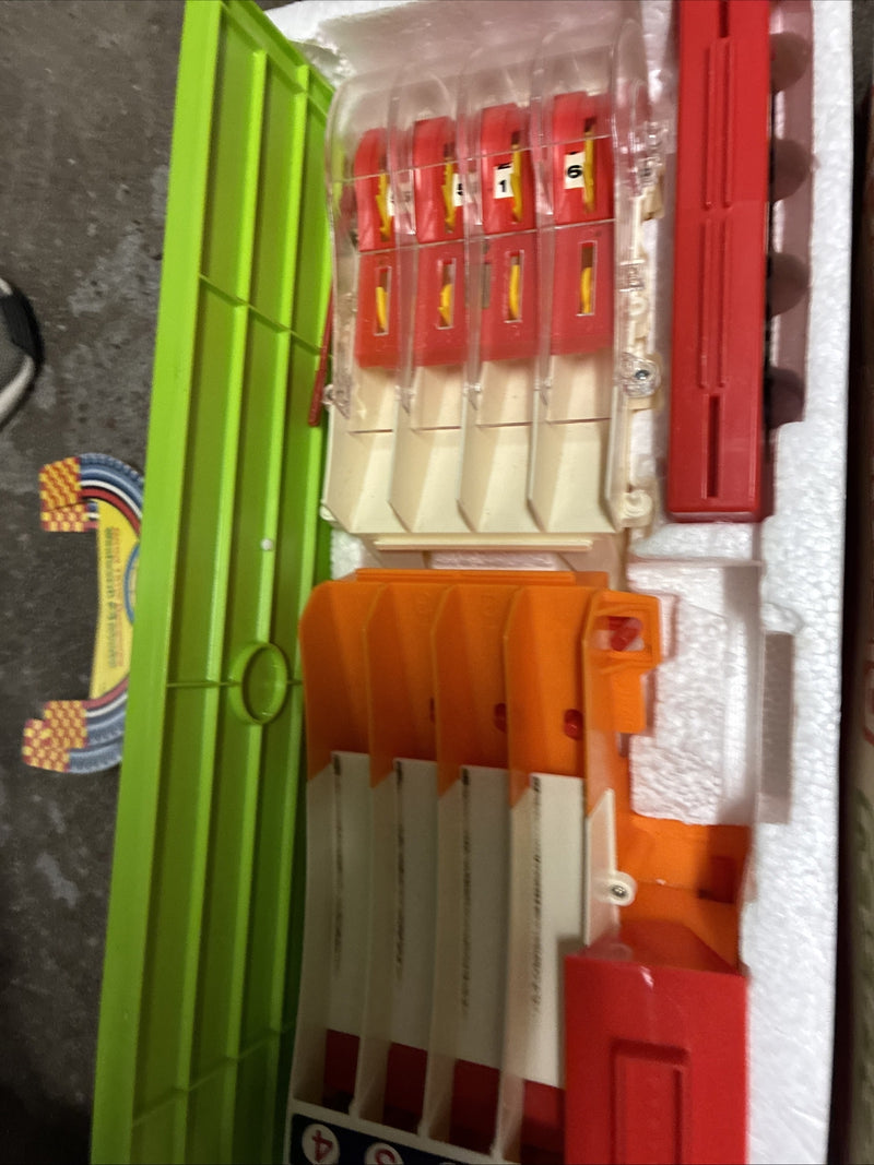 Vintage 4-Lane Speedway Racing Set with Original Box, Used Condition