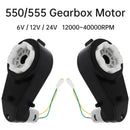 Pair of RS550/555 Electric Motor Gearboxes for Kids Ride-On Cars, Compatible with 6/12/24V Wheels