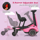 Pink Electric Drift Car with 360° Rotatable Seat, 6V Battery Power