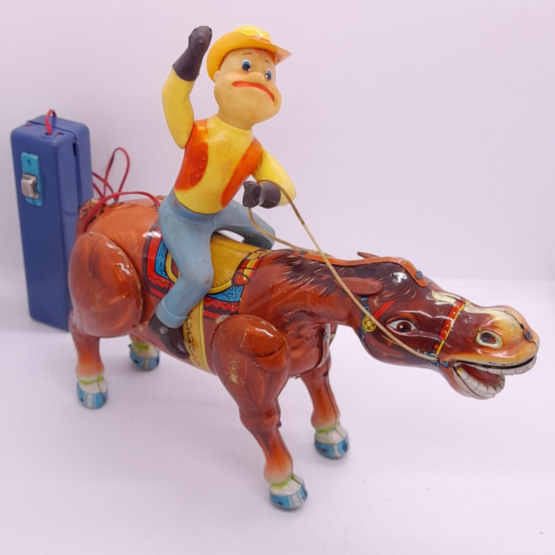 Vintage 1960s Western Ranger Wind-Up Litho Tin Toy from Japan