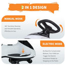 Rechargeable 2-in-1 White Wiggle Car with Pedal for Kids