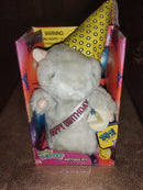 Gemmy 8" Vintage 2000s Singing & Dancing Hamster Plush - Happy Birthday Boy Edition