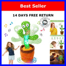 Interactive Plush Cactus with 120 Songs and USB Rechargeable Feature