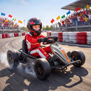 Qaba 24V Dual Motor Electric Drift Go Kart for Children Aged 6 and Up, Gray