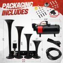 178DB 4-Trumpet Air Horn Kit with 150 PSI for Powerful Sound 12V