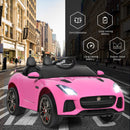 Honey Joy 12V Licensed Pink Jaguar F-Type SVR Kids Ride-On Car with MP3 and Lights