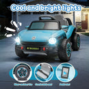 12V Volkswagen Beetle Electric Ride-On Car for Kids - Blue, Speeds Up to 2.5MPH