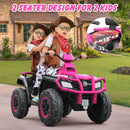 GLAFSIR Pink and Black 2-Seater Electric ATV with LED Lights and Bluetooth Music for Kids Aged 3-8