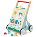 Versatile Wooden Activity Center Toddler Push Walker with 10 Engaging Features