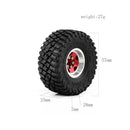 REDSPIDER 1.0" Black Beadlock Wheel and Tire Set, 57x25mm, 4 Pieces for RC Crawlers