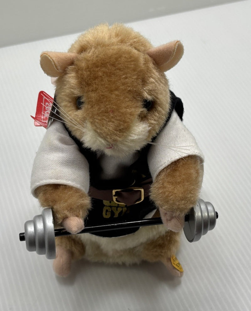 Dancing Hamster Weightlifter Toy with Gym and Music Features