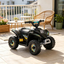 Black 6V Children's Electric Quad ATV with Forward and Reverse Function