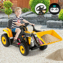 12V Electric Ride-On Excavator with Bluetooth Music, Lights, and Remote Control in Yellow
