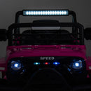 Pink 12V Battery-Powered Kids Ride-On Jeep Toy Car with Remote and MP3 LED Features