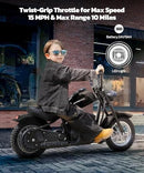 Black Electric Dirt Bike for Big Kids - 15mph & 150lb Capacity - 24V Ride-On Toy