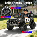 OROFULL 12V Police Ride-On Car with Remote Control and Music for Kids