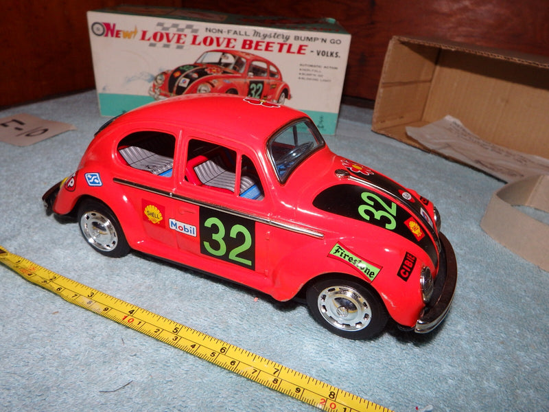Vintage TAIYO Battery-Operated VW Beetle Toy Car from Japan with Original Box