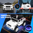 White 12V Electric Ride-On Car for Kids with 3 Speeds, Music, LED Lights, MP3, and Remote Control