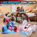 360° STEM Remote Control Car for Kids with USB-C & Modular Battery in Blue and Red