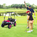 24V 7AH Pink 4WD 2-Seater Kids Golf Cart Ride-On Car with Storage and Remote Control