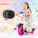 12V Unicorn Ride-On Toy for Kids with Training Wheels and Music Feature