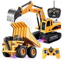 2 Piece Friction-Powered Remote Control Construction Vehicle Set