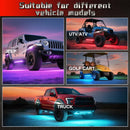4-Pack RGBW LED Rock Lighting for UTVs, ATVs, Golf Carts, RZRs, SXSs, Trucks, and Jeeps