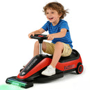 12V Dual-Function Kids Ride-On Car with Go Kart, Dust Vacuum, 2 Speeds, and Music (Red)