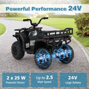 Cuatrimoto Eléctrica 24V 4x4 para Niños de 3 a 5 Años con Música Bluetooth y Luces LED
