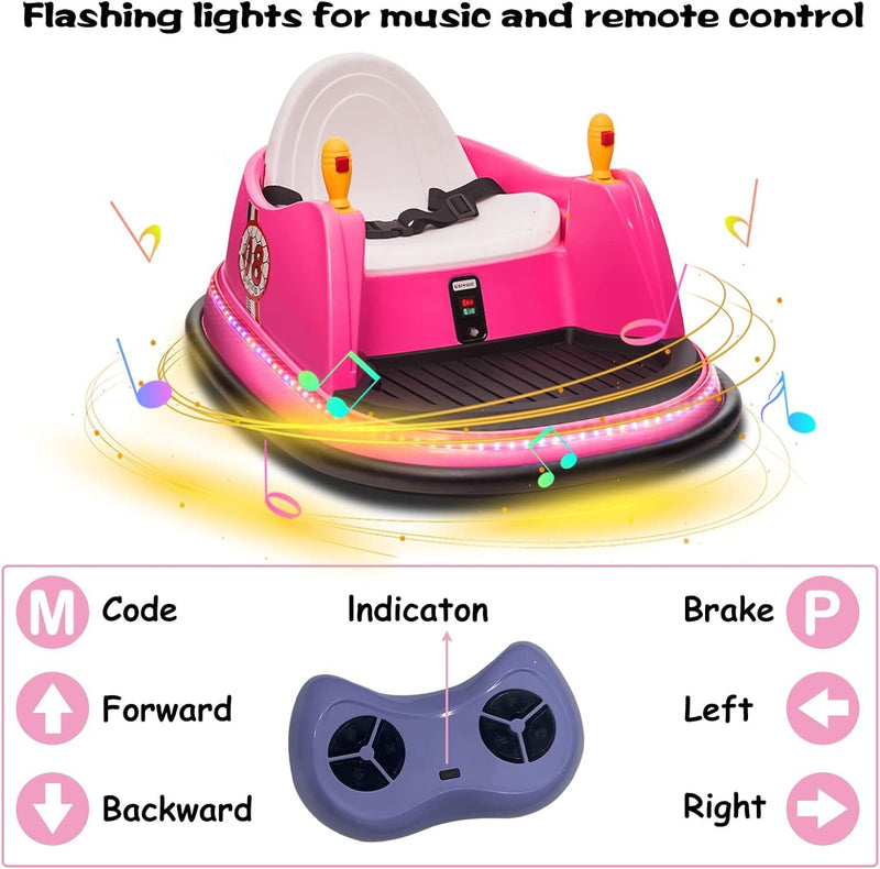 6V Electric Ride-On Bumper Car with Remote Control for Kids and Toddlers