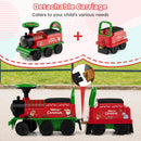 Battery-Operated 6V Ride-On Train Toy with Storage Under the Seat and Carriage