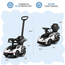 Lamborghini 3-in-1 Ride-On Push Car with Sound Features in White