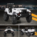 12V White Ride-On Truck for Kids with Remote Control, MP3 Music, and LED Lights