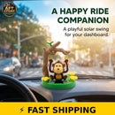 Tustao Adorable Solar-Powered Dancing Monkey Figure for Dashboard Decor
