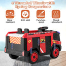 Dual-Seater Children's Fire Truck Ride-On with Remote-Controlled Water Gun and Shovel