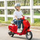 24V Electric Motorcycle for Kids with 3 Speeds, Rear Suspension, and LED Lights in Red