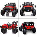 Red 2-Seat Electric Ride-On Truck for Kids with Remote Control, Dual Speeds, and Music
