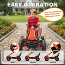 Adjustable Kids Pedal Go Kart with EVA Wheels and Brake for Ages 3-8 - Red