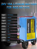 24V 10Ah Lithium Battery with 29.4V 1A Charger for Children's Ride-On Toys, Single Unit