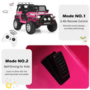Pink 12V Remote Control Electric Truck for Kids with Lights and Music