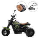Colorful Light and Music 3-Wheel 6V Electric Ride-On Motorcycle for Kids - Green B9