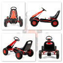 Adjustable Kids Pedal Go Kart with EVA Wheels and Brake for Ages 3-8 - Red