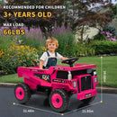 12V Remote Control Electric Dump Truck Toy for Kids in Rose Red