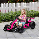 Adjustable Pink Electric Go Kart with 24V Power and 7.5 MPH Speed