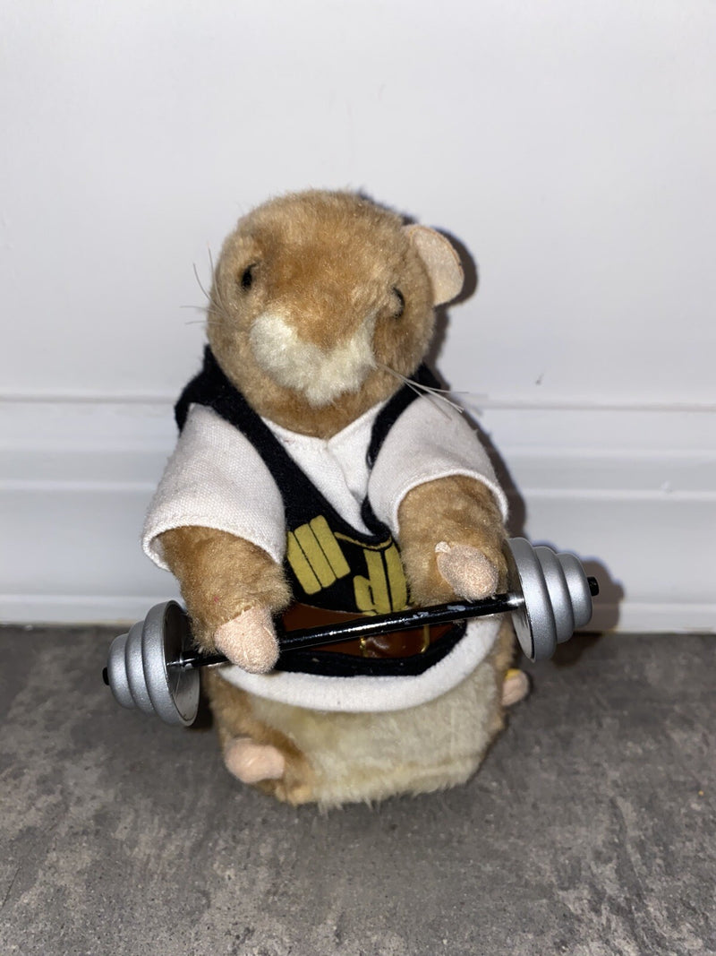 Dancing Hamster Gym Weight Lifter Interactive Music Toy