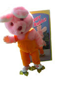 Vintage Pink Rabbit Roller Skates Toy for Easter Fun