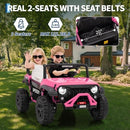 Pink 24V 4WD Ride-On Truck for Kids - Speedy 4.97MPH with Double Seats