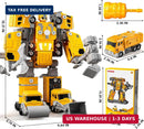 WATUDOU 5-in-1 Transforming Construction Vehicle and Robot Toy Set