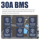 48V 20Ah Power Battery with 30A BMS, Charging Features, Safety Lock, and No Bottom Port