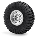 MORLORDY 1.3" Silver Beadlock Wheel and Tire Kit for SCX24 Ascent-18 TRX4M